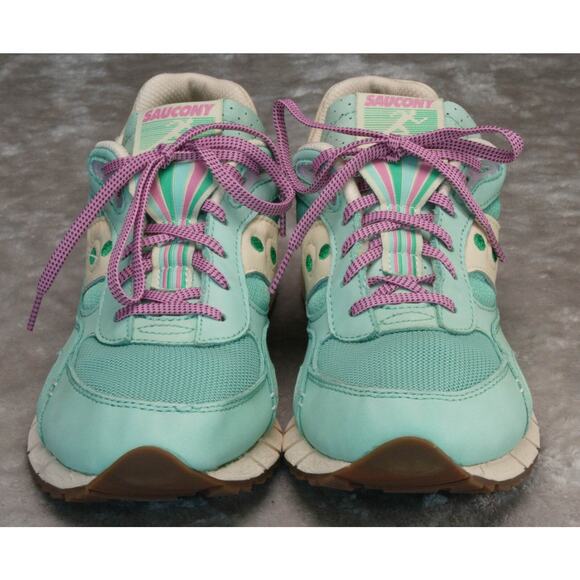 Saucony Shadow 6000 Earth Citizen Green Leather Pink Sneakers Womens 10 Mens 8 - Picture 2 of 16